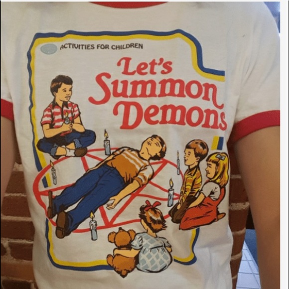 💖 WHITE GRAPHIC CLASSIC RINGER TEE SHIRT 💖 - Picture 2 of 5